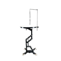 Table de toilettage pour chien Shernbao FT-831 professionnelle en acier inoxydable écologique avec levage pneumatique et éclairage LED bicolore