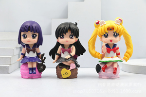 Set di 6 Statuette H11CM di Sailor Moon, Decorazione da Scrivania, Action Figure <span class=keywords><strong>Anime</strong></span> per Bambini - Product Image 3