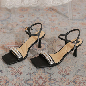 Talon Femm 2024 Anti-slip suola aperta punta estiva da donna sandali a punta quadrata da 7CM tacco basso da donna - Product Image 3