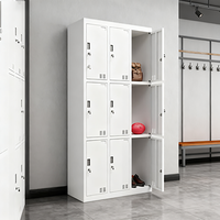 Armoires de chambre à coucher modernes en acier Bo Jiao avec 9 portes pour casiers d'étudiants et piscines - Design léger