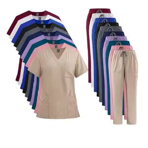 Soutien personnalisé Nouveau design Gommages d'infirmière Tissu doux et confortable Aides à la santé Uniformes hospitaliers Costumes de gommage pour femmes Ensembles d'uniformes - Product Image 2