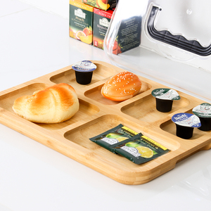 Vassoio per Formaggi e Salumi in Bambù con 6 Scomparti e Coperchio Trasparente con Chiusura per <span class=keywords><strong>Picnic</strong></span> - Product Image 5