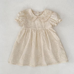 Yazlık Yabancı Tarzı Nakışlı Tatlı Bebek Elbiseleri Kızlar İçin Saf Pamuklu Bebek Tulumu Kısa Kollu Kardeş Kombin - Product Image 3