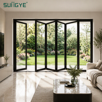 Porte pliante extérieure en aluminium SUNGYE, norme américaine, résistante aux ouragans, double vitrage isolant, verre trempé, portes de patio pliantes