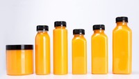 Bouteilles de jus en plastique de 8oz avec bouchons 250ml 350ml 500ml 1000ml Bouteille de jus carrée française