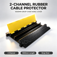 Rampe de protection de câbles en caoutchouc à 2 canaux 1000 mm 35x30 mm, cache-câbles à enfilage pour événements de construction, vente en gros Cyjt