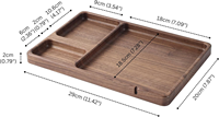 Plateau en bois pour hall d'entrée, plateau décoratif pour salon, plateau de rangement avec fente pour câbles, petit plateau à bibelots en bois avec compartiments