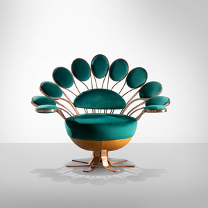 Arredo lusso europeo poltrona salotto unico in acciaio inox Design con morbida pelle in tessuto per alberghi sala da pranzo & ville - Product Image 1