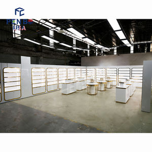 Estantes de Exhibición de Perfumes de Vidrio Personalizados de Alta Calidad, con LED Blanco y Dorado, Ecológicos, Decoración de Lujo para Tiendas de Cosméticos - Product Image 5