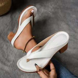 Sandalias de cuero con tacón ultra alto y punta redonda estilo bohemio retro 2026, con tiras cruzadas, para playa, uso diario y atuendos urbanos, directamente de fábrica ODM OEM. - Product Image 2