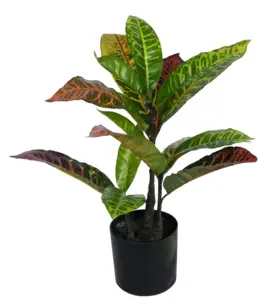 Precio barato Alta calidad Venta al por mayor Decoración del hogar 45cm Real Touch Silk Plantas Artificial Garden Croton