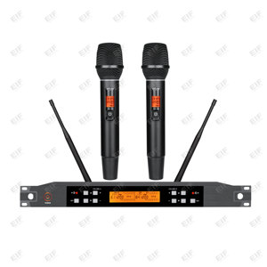 Sistema de Micrófono Inalámbrico de Doble Canal EIF de Alta Calidad -1000, Conector XLR Metálico, Cancelación de Ruido, Ligero - Product Image 2