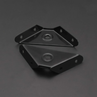 Accessoires de montage pour cadre photo, code d'angle de cadre noir, support en L à 4 trous, plaque de réparation, connecteur en acier au carbone pour bois