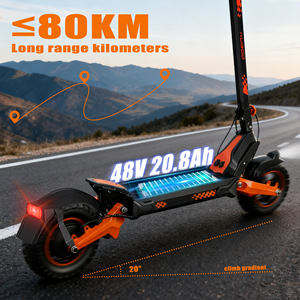 Xe tay ga điện <span class=keywords><strong>KUGOO</strong></span> F3 Plus 1000W công suất cao, phạm vi hoạt động 80KM, tốc độ 51KM/H, dành cho người lớn, 48V, xe tay ga điện địa hình dành cho thanh thiếu niên - Product Image 4