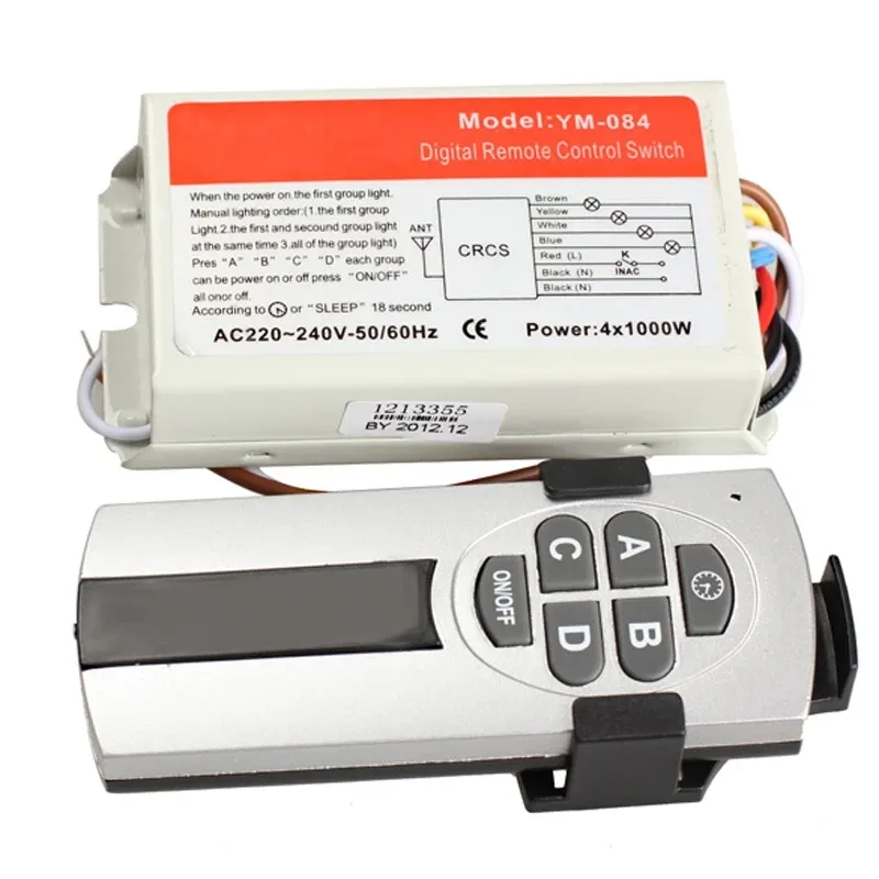 4 Ports Wireless Remote Control Digital Remote Control Switch Light switch