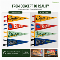 Drapeaux triangulaires en feutre vierges en gros, couleurs personnalisées, avec ourlet cousu, pour l'impression DIY, les loisirs créatifs et les événements scolaires