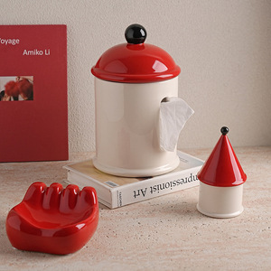 กล่องกระดาษทิชชู่สีสันสดใสสุดสร้างสรรค์หลอดไหมขัดฟันเซรามิกตกแต่งบ้านและตั้งโต๊ะและเครื่องประดับ - Product Image 4