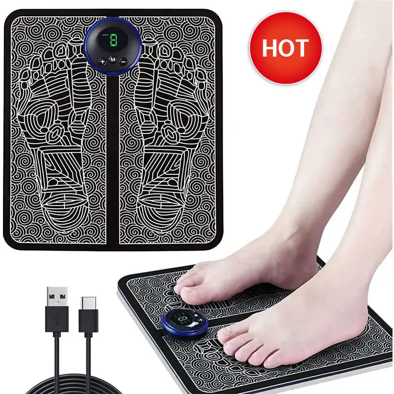 Trendige Produkte 2024 Neuzugänge EMS Fußmassagegerät tragbares USB-Stecker Fußmassagegerät Matte Massagekissen für den heimgebrauch