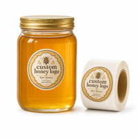 Étiquettes personnalisées pour pots de miel avec logo, en vinyle découpé à la forme, autocollantes, imperméables, rondes, style rustique, vintage, pour pots de miel
