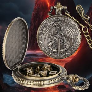 กล่องเก็บลูกเต๋าขนาดเล็ก รูปดาบมังกรลึกลับ กล่องลูกเต๋าทรงนาฬิกาพกโบราณ สำหรับเกม Dungeons and Dragons - Product Image 3