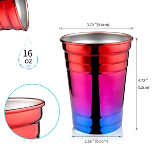<span class=keywords><strong>Amazon</strong></span> Venta caliente de doble pared 16Oz Acero inoxidable cerveza taza aislado taza - Product Image 6