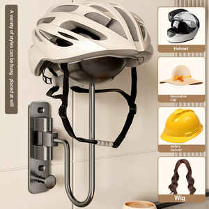 Soporte <span class=keywords><strong>de</strong></span> Pared para Casco <span class=keywords><strong>de</strong></span> Motocicleta, Económico, <span class=keywords><strong>de</strong></span> un Solo Gancho, Giratorio, Plegable, <span class=keywords><strong>de</strong></span> Acero - Product Image 2