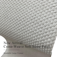 Panneau mural en pierre souple à tissage croisé, placage de pierre flexible à tissage panier, panneaux de revêtement texturés 3D pour la décoration murale intérieure