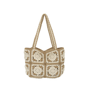 Sac fourre-tout d'été en crochet style Granny pour femme, nouvelle collection 2026, grande capacité, tissé, pour la plage et les sorties - Product Image 5