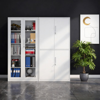 Armoire de rangement métallique de bureau verrouillable en acier, série complète, vente en gros d'usine, tous modèles avec porte vitrée/tiroir/porte pleine