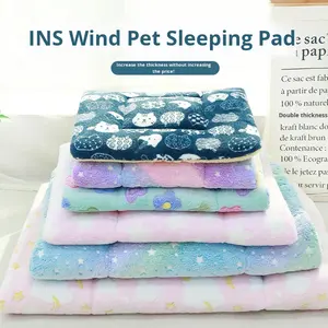 سجادة سميكة مزدوجة الوجهين للكلاب ، سجادة قطنية دافئة صديقة للجانب ونمط صلب ، غسول يدوي ، نوم عميق - Product Image 4