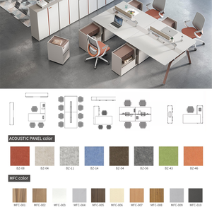 Hiện đại Modular 4 chỗ ngồi làm việc trạm Bàn đồ nội thất cuộc gọi trung tâm văn phòng cubicle Máy Trạm coworking nội thất văn phòng - Product Image 4
