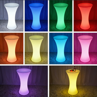 Table de cocktail pliable à LED avec éclairage changeant de couleur pour discothèque et bar, étanche, pour hôtel, sous-sol, salle de sport
