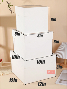 Caixas De Bolo Altas Com Janela 12 Caixas De Padaria De 10 <span class=keywords><strong>8</strong></span> Polegadas Retirar Recipiente, branco Grande Caixa De Padaria De Papelão Com Tampas - Product Image 2