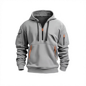 Sweat à capuche d'hiver brodé grande taille 100% Coton épais coupe ample et courte personnalisée style Hip Hop anti-plis - Product Image 1