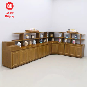 Comptoir de bar minimaliste de haute qualité personnalisé, durable, moderne, avec éclairage LED en verre, étanche, écologique, vitrine pour boulangeries - Product Image 4