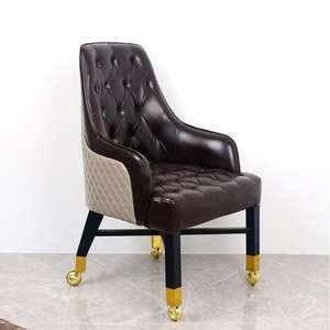 Chaise d'invité abordable tapissée en cuir de luxe mode Art <span class=keywords><strong>Casino</strong></span> baccarat salle de <span class=keywords><strong>jeux</strong></span> lieu de divertissement roulettes coulissantes - Product Image 5