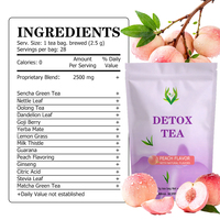 Thé Détox Personnalisé Marque Blanche OEM Saveur Pêche Naturelle Complément Herbal Améliore la Digestion Régulière avec du Thé Oolong