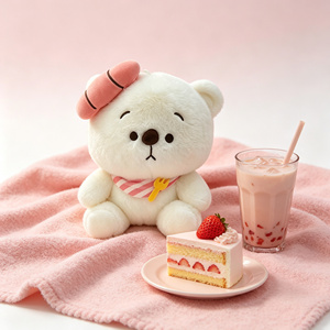 Peluche <span class=keywords><strong>Ours</strong></span> Mignon Super Doux avec Bavoir Rayé Adorable, Poupée <span class=keywords><strong>Ours</strong></span> <span class=keywords><strong>Gourmand</strong></span>, Cadeau Bébé Grande Taille - Product Image 4