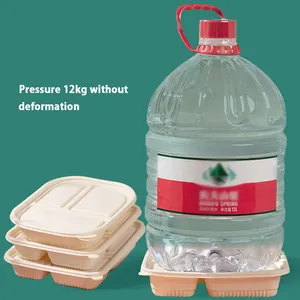 Phân hủy sinh học dispos container thực phẩm lò vi ba 3/4/5 ngăn để đi ăn trưa nấu chín container thực phẩm với nắp
