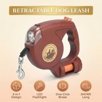 Laisse pour chien avec lampe torche LED, laisse rétractable automatique, laisse extensible, corde de traction avec sac à déchets, accessoires pour chien