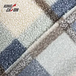 2023 Kingcason Custom Einseitige Bürste Kein Pilling 180cm 240GSM Aop Druck Sherpa Fleece Stoff für Kleidungs stücke