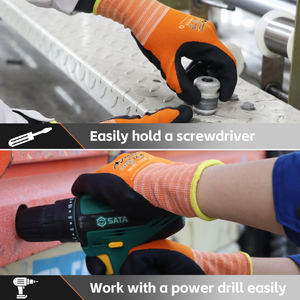 XINGYU Basics 15g Microfoam amarillo nitrilo Nylon recubierto guantes de trabajo Sandy Palm nitrilo recubierto mano brazo protección guantes de seguridad - Product Image 5