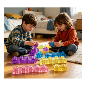 <b>Squishy</b> Jelly Building Blocks Soft TPE Sensory Construction Toy Toddler Educational Stacking Travel Set Bounce Back - Product Image 3