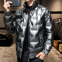 Veste matelassée personnalisée en polyester pour homme, imperméable, respirante, écologique, à col montant, style créateur, pour l'extérieur en hiver, vente en gros