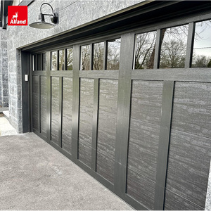 Puerta de Garaje Seccional Moderna con Controles Automáticos, Paneles de Textura de Madera con Acabado Negro de Allandgroup Images Entry House - Product Image 1