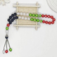 Bracelet de prière islamique tendance avec compteur Tasbih 33 perles, drapeau palestinien 10 mm, perles acryliques, cadeau musulman, Palestine