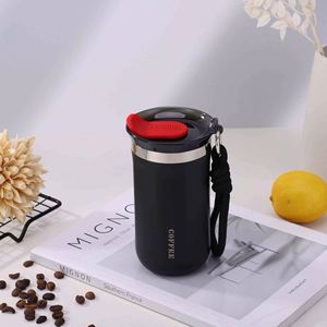 Minimalist Stainless Steel Tumbler Vacuum Insulated <b>Coffee</b> Mug With Rope Handle Travel Flask White 12-24 Hours Thermal - Product Image 3