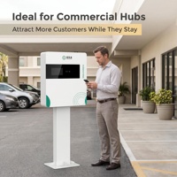 Estación de Carga Rápida para Vehículos Eléctricos de 30kW-50kW CC, Montada en Pared, Compatible con CHAdeMO y CCS2, para Estacionamientos Comerciales, Preparada para Energía Solar