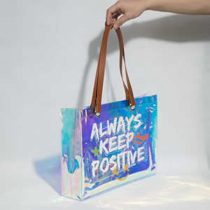 Bolso de Hombro de PVC Láser de Moda para Mujer, Bolso de Playa de PVC Personalizado de Alta Gama, Bolso de Compras Impermeable y Duradero para Exteriores - Product Image 4