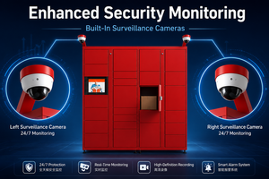 Casier <span class=keywords><strong>à</strong></span> <span class=keywords><strong>colis</strong></span> intelligent extérieur 2026 avec deux caméras de vidéosurveillance, boîte de livraison étanche avec écran tactile pour appartement et bureau - Product Image 4